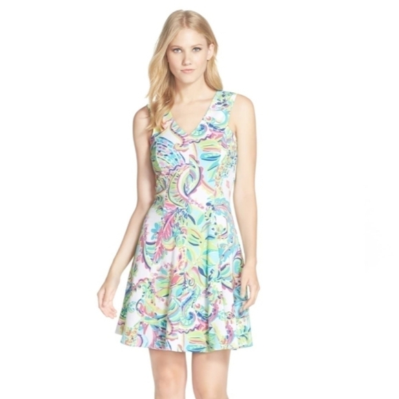 Lilly Pulitzer Dahlia Fit and Flare Toucan Play Sleeveless Dress Sz XS - Picture 1 of 13
